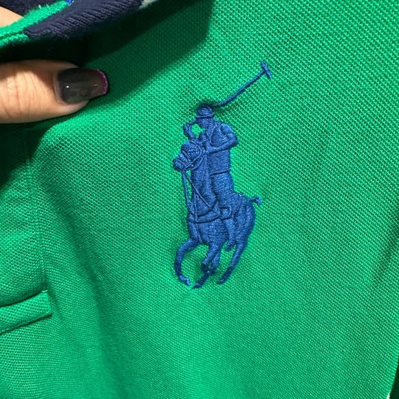 Ralph Lauren Kids Polo Shirt in Green and Blue - Picture 4 of 4